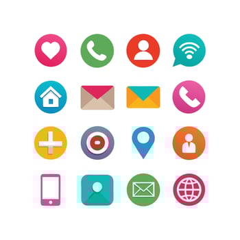 Contact Icon Set Collection Illustration vector