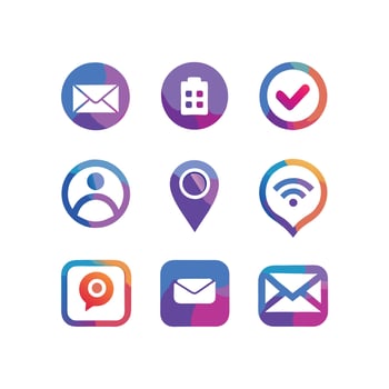 Contact Icon Set Collection Illustration vector