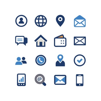 Contact Icon Set Collection Illustration vector