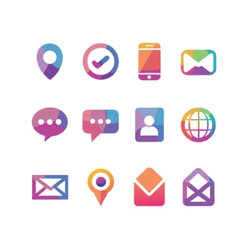 Contact Icon Set Collection Illustration vector