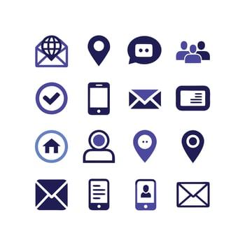 Contact Icon Set Collection Illustration vector