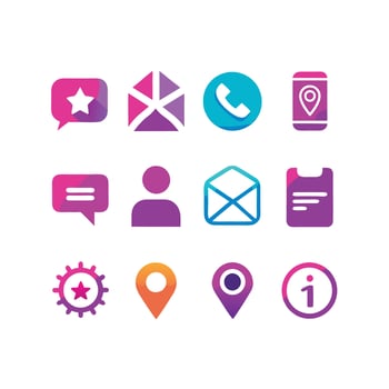 Contact Icon Set Collection Illustration vector