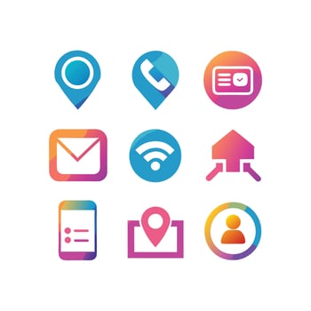 Contact Icon Set Collection Illustration vector