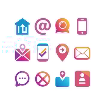 Contact Icon Set Collection Illustration vector