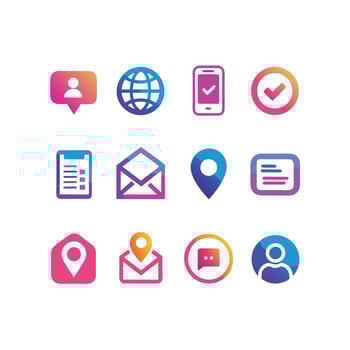 Contact Icon Set Collection Illustration vector