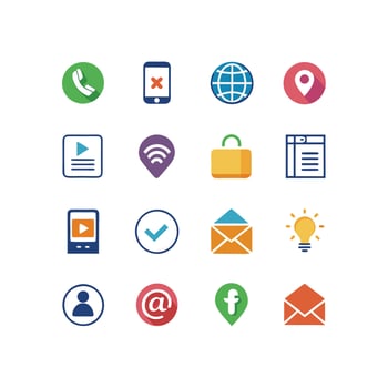 Contact Icon Set Collection Illustration vector