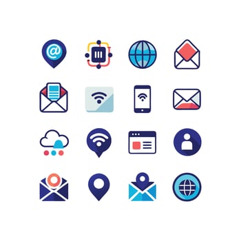 Contact Icon Set Collection Illustration vector