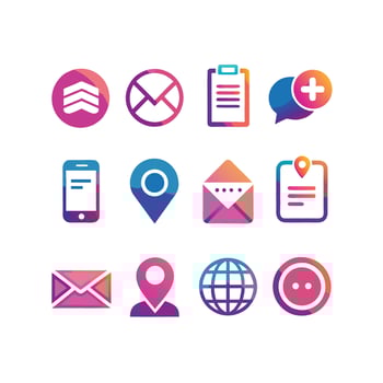 Contact Icon Set Collection Illustration vector