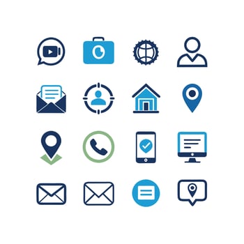 Contact Icon Set Collection Illustration vector