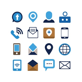 Contact Icon Set Collection Illustration vector