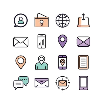 Contact Icon Set Collection Illustration vector