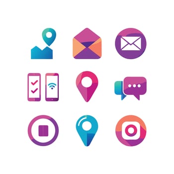 Contact Icon Set Collection Illustration vector