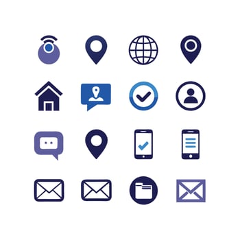 Contact Icon Set Collection Illustration vector