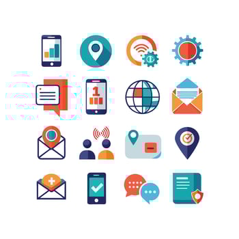 Contact Icon Set Collection Illustration vector