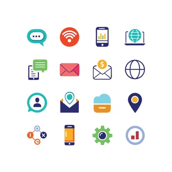 Contact Icon Set Collection Illustration vector