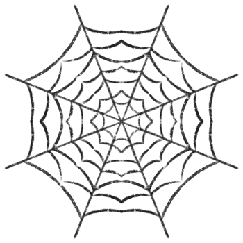Black spider web, spider and web on Halloween day spooky day Set of hand drawn illustrations. png