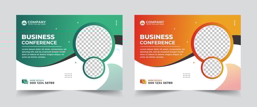 Corporate horizontal business conference flyer template. Modern Business conference flyer design vector