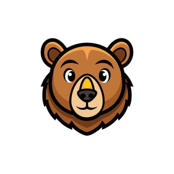 Bear Head animal logo illustration on white background vector