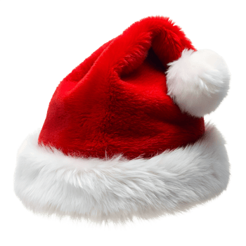Santa hat on a transparent background, photorealistic illustration, for use in graphic design png