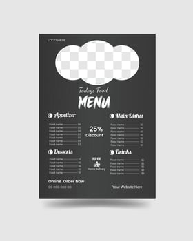 Food Menu Flyer design. vector