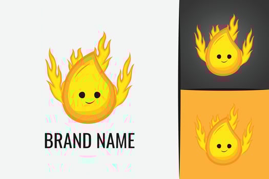 Campfire kawaii fire character. Flame mascot fire. Camp fire vector