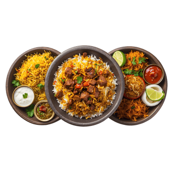 A Hot Tasty Tradition Delicious Beef Biryani Isolated on a Transparent Background png