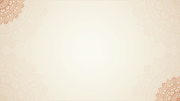 Simple Soft Blank Subtle Cream Horizontal Plain Background With Decorative Mandala Artwork Texture vector