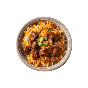 Ramadan Feast Delicious Beef Biryani Isolated on a Transparent Background png