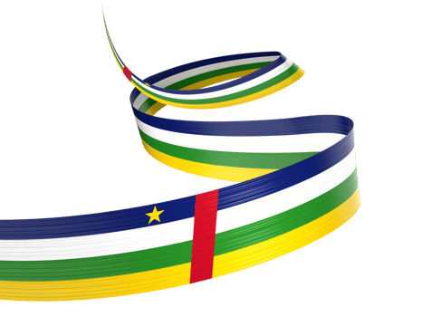 3d Flag Of Central African Republic 3d Shiny Waving Ribbon Flag 3d Illustration png