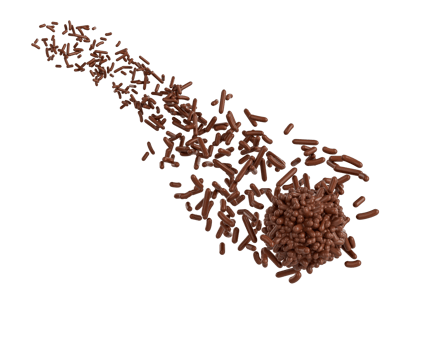 Chocolate Sprinkles Coming In The Air And Stops On Brigadeiro Brazilian Dessert Ball 3D Illustration png