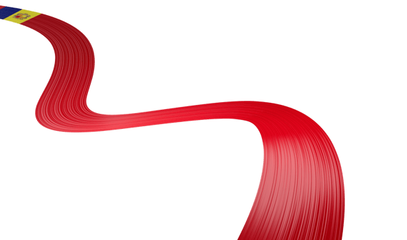Andorra flag Ribbon wavy. 3d illustration png