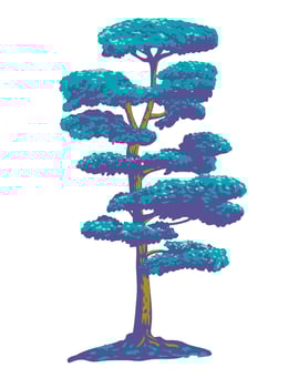 Japanese Black Pine Topiary WPA Art vector