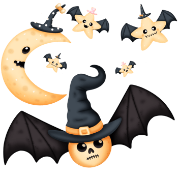 Set cartoon halloween png