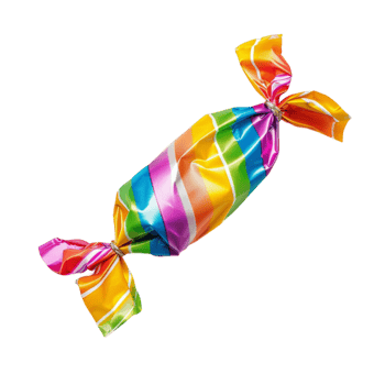 Reflective Wrapped Candy on Transparent Background png