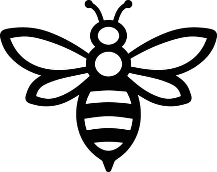 Honey Bee Line Art Simple Illustrations vector