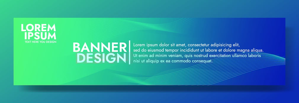 Gradient blurred banner in shades of green and blue. Ideal for web banners, social media posts, or any design project that requires a calming backdrop vector