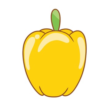 Illustration of cute bell pepper is isolated on the white background vector