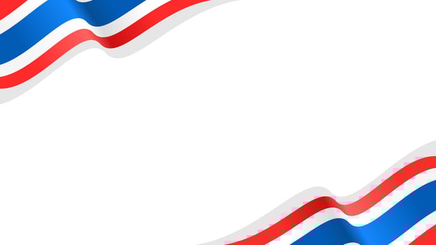 Thailand flag . World flags and ribbons. Thai flag ribbon background vector