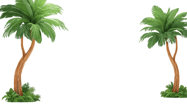 3D Jungle trees on isolated transparent background png