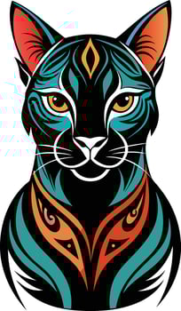 Cat style silhouette with white background vector
