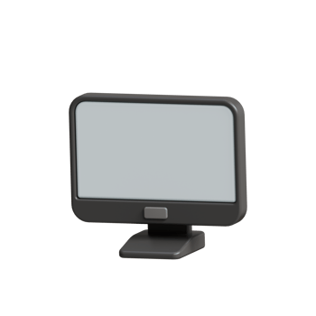 Monitor with whitescreen 3d icon png