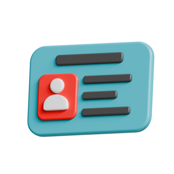 Identification ID card 3d icon png
