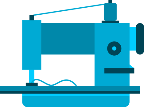 industrial sewing machine for sew fabric cloth icon png