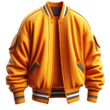 Generated Ai Yellow Varsity jacket Isolated On Transparent Background png