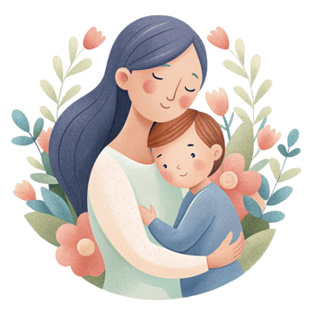 aigenerated mother and son png