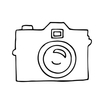 simple DSLR camera doodle - hand drawn vector