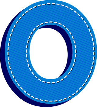 Number 0, Blue Jean Alphabet Dash Effect png