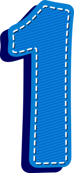 Number 1, Blue Jean Alphabet Dash Effect png