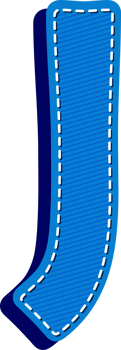 Letter J, Blue Jean Alphabet Dash Effect png