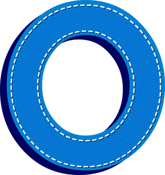 Letter O, Blue Jean Alphabet Dash Effect png